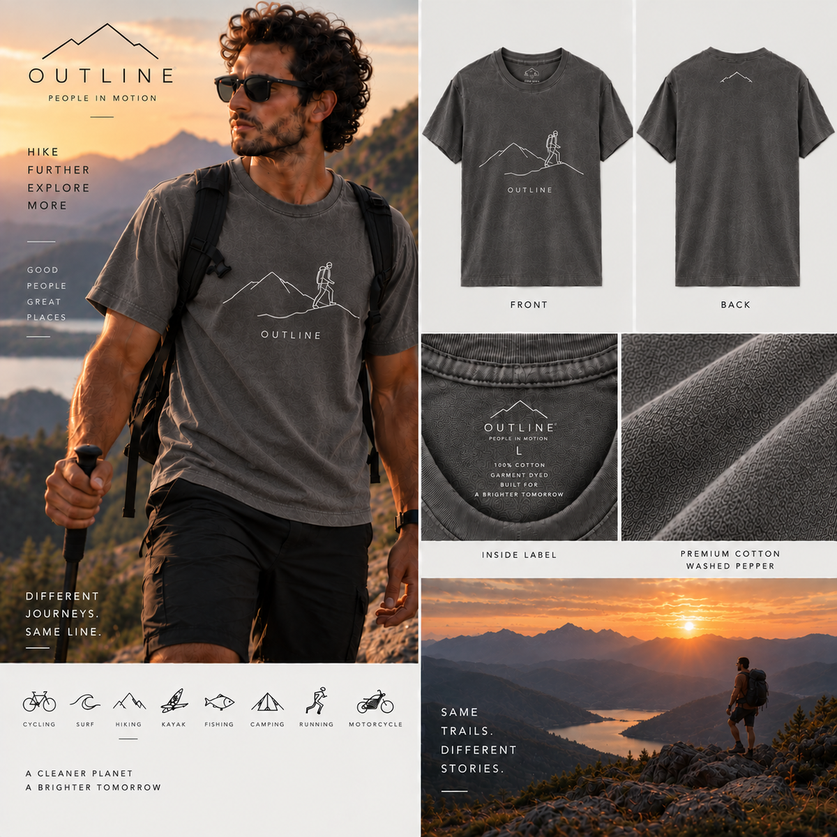 OUTLINE - People in Motion - T-Shirt