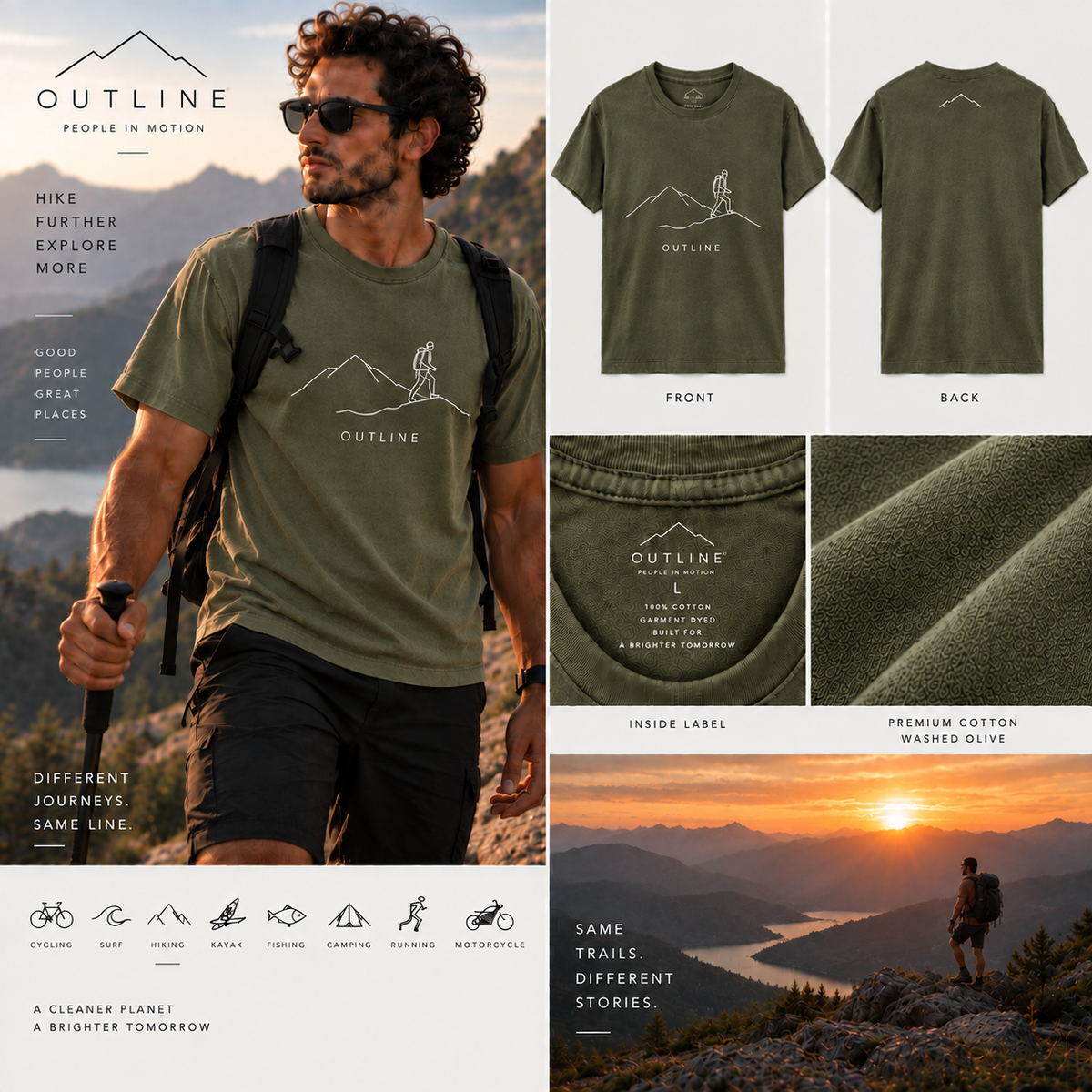 OUTLINE - People in Motion - T-Shirt