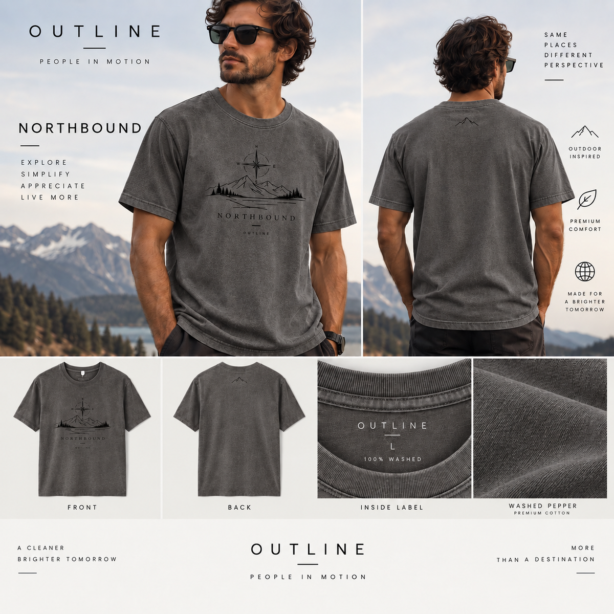 OUTLINE - People in Motion - T-Shirt