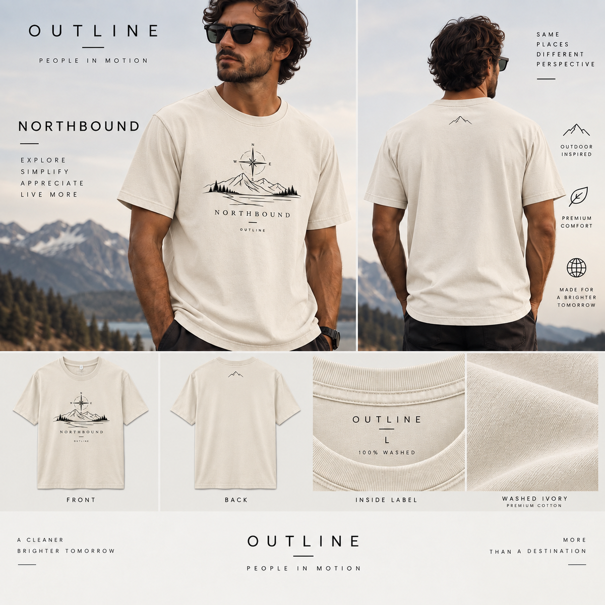 OUTLINE - People in Motion - T-Shirt
